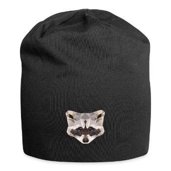 Waschbär Polygon - Jersey-Beanie - Schwarz - Vorne