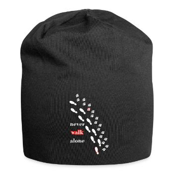 Dog and mistress never walk alone - Jersey Beanie - black - Front