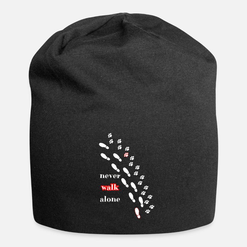 Chien et maître never walk alone - Bonnet en jersey - noir