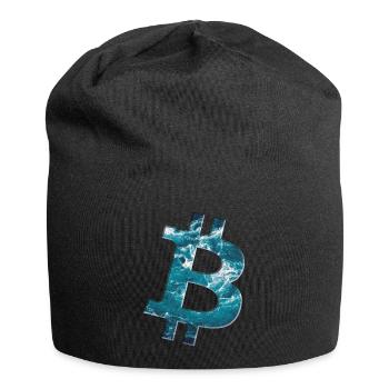 Bitcoin Logo Texture de l’eau - Bonnet en jersey - noir - Devant
