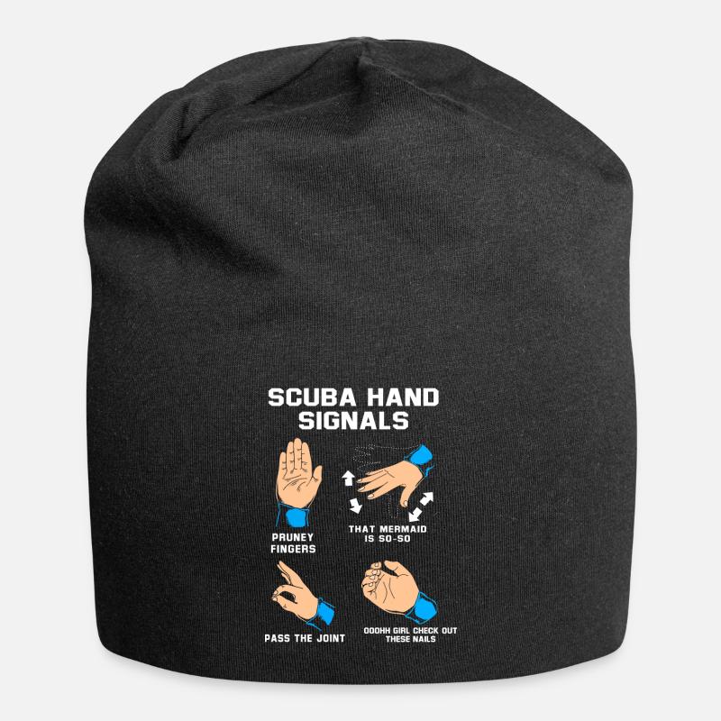Taucher Handzeichen Scuba Diving - Jersey-Beanie - Schwarz