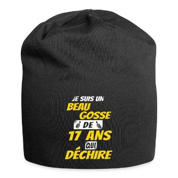 cadeau anniversaire 17 ans / beau gosse de 17 ans - Bonnet en jersey - noir - Devant