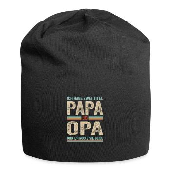 Ich habe zwei Titel Papa und Opa - Jersey-Beanie - Schwarz - Vorne