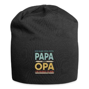 Ich habe zwei Titel Papa und Opa - Jersey-Beanie - Schwarz - Vorne