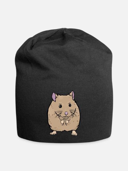 Sweet mouse shows middle finger funny gift - Jersey Beanie - black