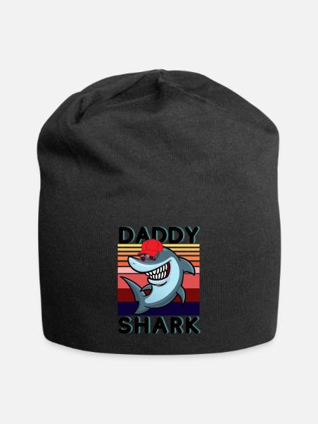 Retro Daddy Shark - Jersey Beanie - black