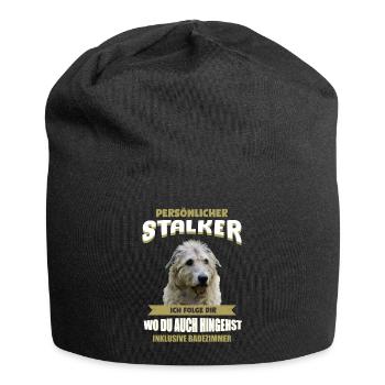 Irish Wolfhound - Irischer Wolfshund - Jersey-Beanie - Schwarz - Vorne