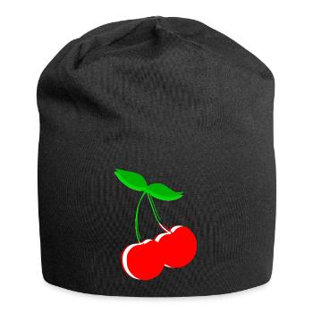 Cherry Retro Fruit Fruit Gift Gift Idea - Jersey Beanie - black - Front