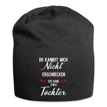 Vater und Tochter Du kannst mich nicht erschrecken - Jersey-Beanie - Schwarz - Vorne