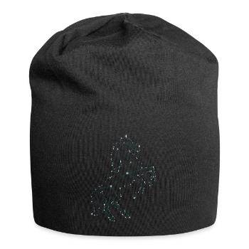 Pferd - Jersey-Beanie - Schwarz - Vorne