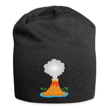 Volcan, éruption, île volcanique, lave, palmiers, montagne - Bonnet en jersey - noir - Devant