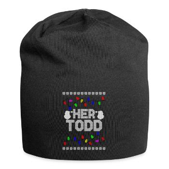 His Margo Her Todd Ugly Christmas Couple Matching - Jersey Beanie - black - Front