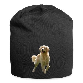 Golden Retriever - Jersey-Beanie - Schwarz - Vorne