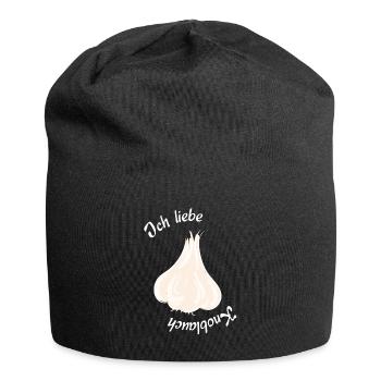 Ich liebe Knoblauch - Jersey-Beanie - Schwarz - Vorne
