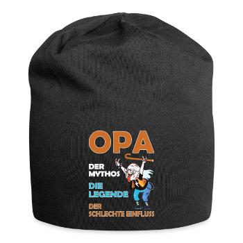 Opa der schlechte Einfluss - Jersey-Beanie - Schwarz - Vorne