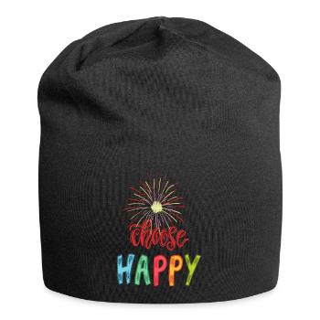 Choose Happy, choose happy, be happy - Jersey Beanie - black - Front