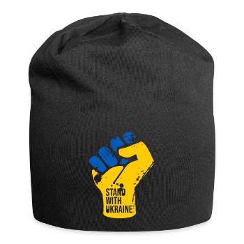 Stand With Ukraine - Jersey-Beanie - Schwarz - Vorne