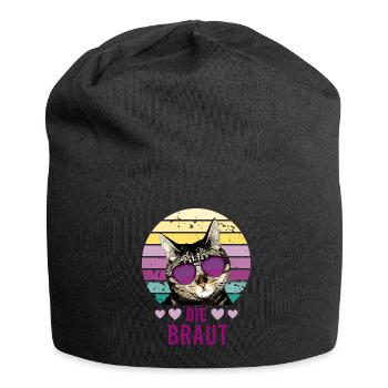 Braut Katze Tiger JGA Junggesellinnenabschied 1 - Jersey-Beanie - Schwarz - Vorne