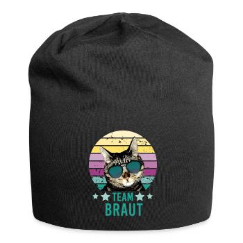 Team Braut Katze JGA Junggesellinnenabschied 2 - Jersey-Beanie - Schwarz - Vorne
