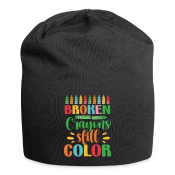 Broken Crayons Still Color - Jersey Beanie - black - Front