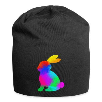 bunter Hase - Jersey-Beanie - Schwarz - Vorne