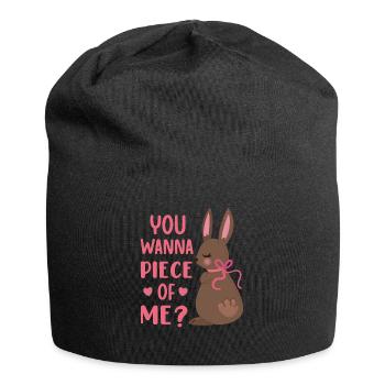 You Wanna Piece of Me Easter Day Chocolate Rabbit - Jersey Beanie - black - Front