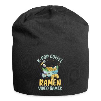 K pop coffee ramen video games - Jersey Beanie - black - Front