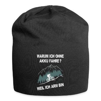 E-Bike, Mountainbike, bergauf, radfahren, Berge - Jersey-Beanie - Schwarz - Vorne