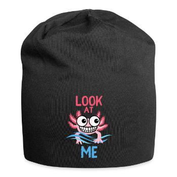 Axlotl - SCHAU MICH AN - Jersey-Beanie - Schwarz - Vorne