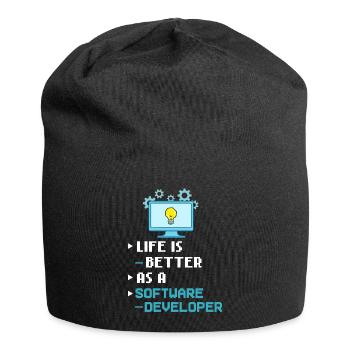 Développeur de logiciels de développement de logiciels - Bonnet en jersey - noir - Devant
