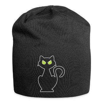Wütende Katze - Jersey-Beanie - Schwarz - Vorne