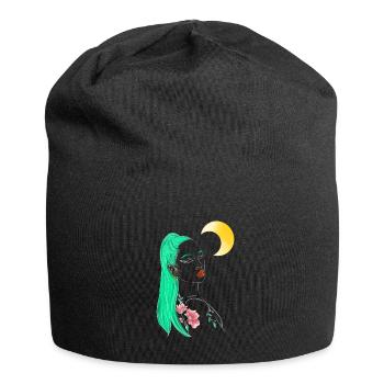 Woman Flowers - Jersey Beanie - black - Front