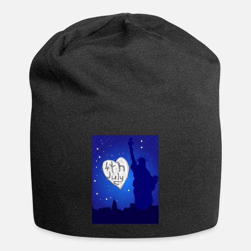 4th July Heart - Jersey Beanie - black
