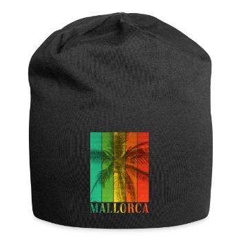 Mallorca Spanien Sommer Sonne Strand Meer Palmen - Jersey-Beanie - Schwarz - Vorne