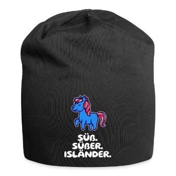 Islandponys Statement Islandpferde Pony Pferdenarr - Jersey-Beanie - Schwarz - Vorne