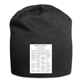 bitcoin whitepaper 1.0 - Jersey-Beanie - Schwarz - Vorne