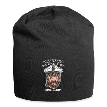 Vater und Kapitän: Die ultimative Kombination! - Jersey-Beanie - Schwarz - Vorne