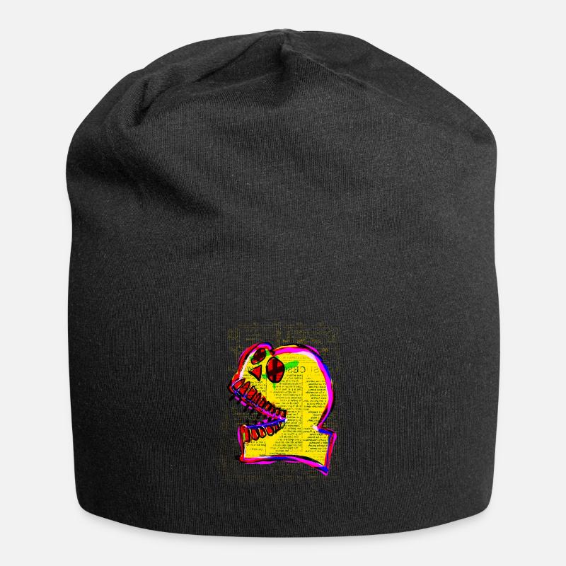 Mexican Calavera Skull Art - Jersey Beanie - black