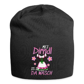 Dirndl Tracht | Mei Dirndl is in da - Jersey-Beanie - Schwarz - Vorne