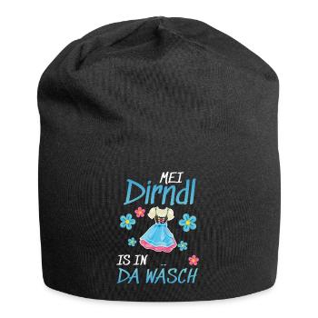 Dirndl Tracht | Mei Dirndl is in da - Jersey-Beanie - Schwarz - Vorne