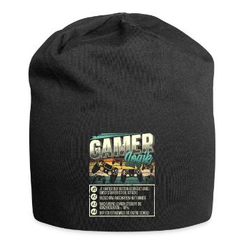 Gamer Logik Gaming Zocken Zocker - Jersey-Beanie - Schwarz - Vorne