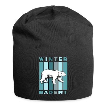 eisbad eisbär winterbader eisbademeister anbaden - Jersey-Beanie - Schwarz - Vorne