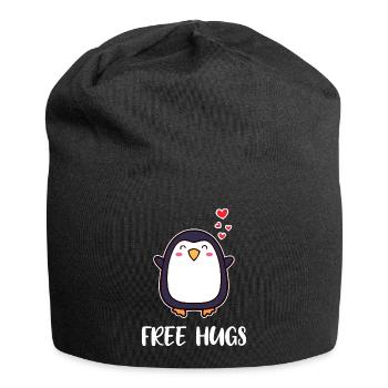 Animal Cute Penguin Heart Statement Seabird South Pole - Jersey Beanie - black - Front