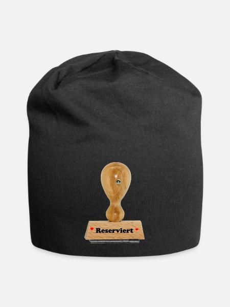 Reserviert Stempel - Jersey-Beanie - Schwarz