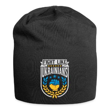 fight like ukrainians quote - Jersey Beanie - black - Front