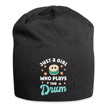 Trommel Trommelspielerin - Jersey-Beanie - Schwarz - Vorne
