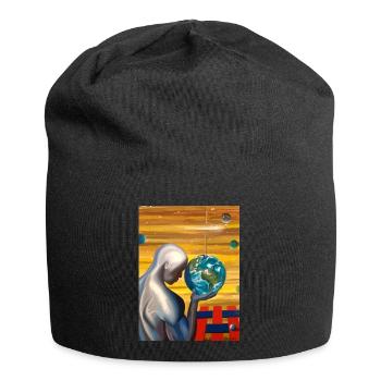 Surreale Malerei. ''Der Schöpfer'' - Jersey-Beanie - Schwarz - Vorne