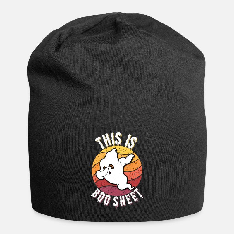 This is boo sheet | Halloween | Kostüm - Jersey-Beanie - Schwarz