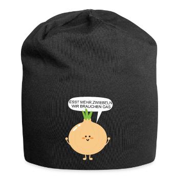 Gas Krise Esst mehr Zwiebeln wir brauchen Gas - Jersey-Beanie - Schwarz - Vorne