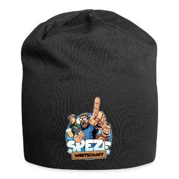 Spezewirtschaft - Hier könnte Ihre Werbung stehen! - Jersey-Beanie - Schwarz - Vorne